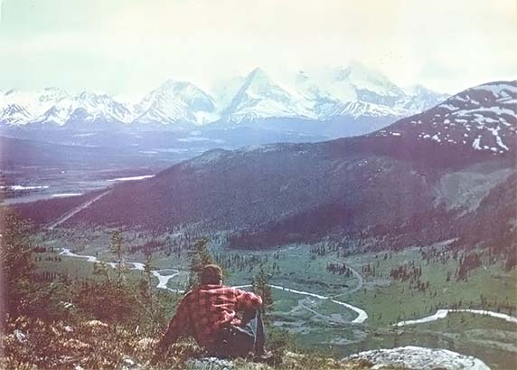 Frank takes a break after a morning of hiking and mineral prospecting. This picture was taken along North Canal Road.